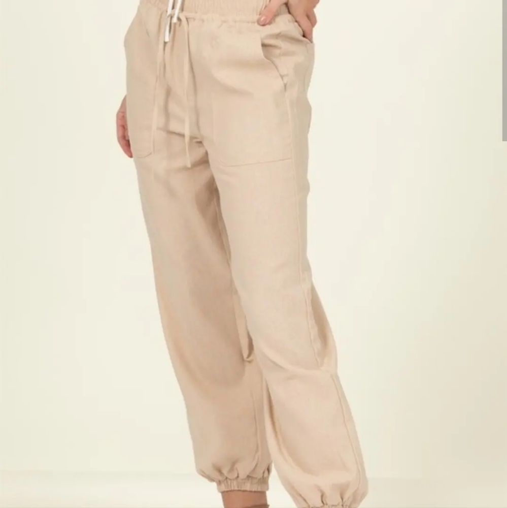 Taupe high waist trousers - Picture 2 of 3